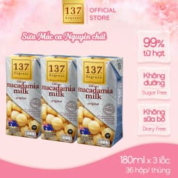 Thumbnail Sữa Hạt Mắc Ca Nguyên Chất 137 DEGREES Có Vị Ngọt Tự Nhiên Từ Mật Hoa Dừa (Không Đường) Healthy 1