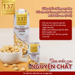 Thumbnail Sữa Hạt Mắc Ca Nguyên Chất 137 DEGREES Ngọt Tự Nhiên Từ Mật Hoa Dừa (Không Đường) Healthy 4