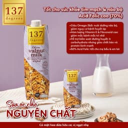 Thumbnail Sữa Hạt Óc Chó Nguyên Chất 137 DEGREES Có Vị Ngọt Tự Nhiên Từ Mật Hoa Dừa Healthy 3