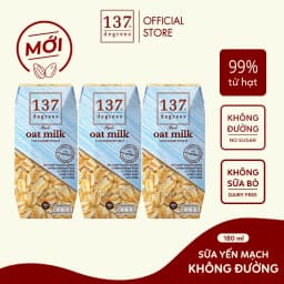 Thumbnail Sữa Hạt Yến Mạch Nguyên Chất 137 DEGREES Không Ngọt (Không Đường) Thái Lan 2