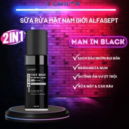 Thumbnail Sữa Rửa Mặt Nam Và Bọt Cạo Râu 2N1 ALFASEPT FACE WASH MAN IN BLACK 1