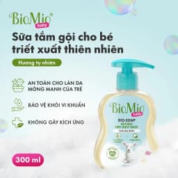 Thumbnail Sữa tắm gội hữu cơ cho bé BioMio BIO-SOAP 300ml nước cây xô thơm, không kích ứng, an toàn lành tính 1