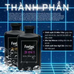 Thumbnail Sữa tắm gội nam giới 3 in 1 Feelex all in one - quyến rũ - mạnh mẽ nam tính 3