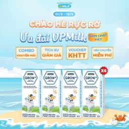 Thumbnail Sữa Tiệt Trùng VPMilk Grow+ ít đường thể tích 180ml (lốc 4 hộp x 6) 1