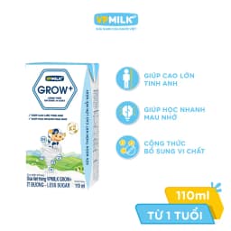 Thumbnail Sữa Tiệt Trùng VPMilk Grow+ Ít Đường 110ml Cho Bé Từ 1 Tuổi (4 hộp x 6) 2