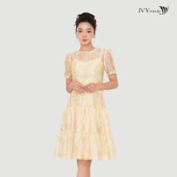 Thumbnail Sunpetal Dress – Đầm Tencel hoa vàng pastel, Đầm công sở nữ IVY moda MS 48T0270 1