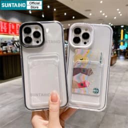 Thumbnail Suntaiho Ốp Điện Thoại Silicon tpu Mềm Trong Suốt Siêu Mỏng Có Ngăn Đựng Thẻ Cho iphone 15 14 12 13 11 pro max ip 7 8plus x xs xr xs max 1