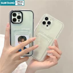 Thumbnail Suntaiho Ốp Điện Thoại Silicon tpu Mềm Trong Suốt Siêu Mỏng Có Ngăn Đựng Thẻ Cho iphone 15 14 12 13 11 pro max ip 7 8plus x xs xr xs max 3