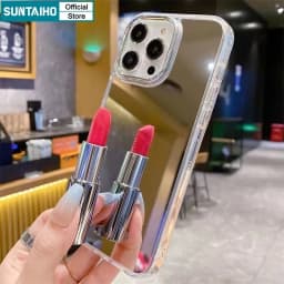 Thumbnail Suntaiho ốp lưng iphone Có Gương đẹp Trang Điểm Ốp Điện Thoại Silicon Mềm Trong Suốt Softcase Cao Cấp Chống Sốc Thời trang Cho Case iPhone 16 15 14 13 12 11 Pro Max 4