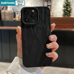 Thumbnail Suntaiho Ốp lưng Iphone Thời Trang Đơn Giản Sóng Sương Mù Màu Đen Ốp Điện Thoại Silicon Mềm Làm Dày Chống Sốc  Cho Iphone 15 14 12 13 11 Pro Max IP 7 8 Plus Iphon X Xs XR XsMax 1