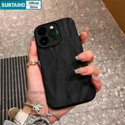 Thumbnail Suntaiho Ốp lưng Iphone Thời Trang Đơn Giản Sóng Sương Mù Màu Đen Ốp Điện Thoại Silicon Mềm Làm Dày Chống Sốc  Cho Iphone 15 14 12 13 11 Pro Max IP 7 8 Plus Iphon X Xs XR XsMax 2