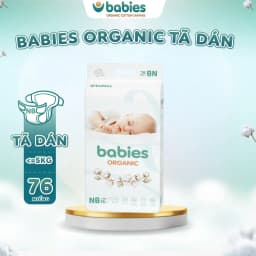 Thumbnail Tã Dán BABIES ORGANIC Size NEWBORN (<=5kg) 76 Miếng, Siêu Mềm Mịn, 2mm Mỏng Thoáng, Lô Hội Ngừa Hăm Bí 1