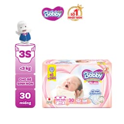 Thumbnail Tã dán Bobby cho trẻ thiếu tháng <3KG 30 miếng/gói 1