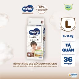 Thumbnail Tã dán Moony Natural/ Moony Dịu Nhẹ siêu cao cấp NB62+4/S58+2/M46/L38 1