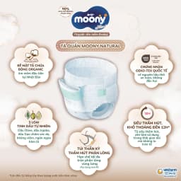 Thumbnail Tã dán Moony Natural/ Moony Dịu Nhẹ siêu cao cấp NB62+4/S58+2/M46/L38 3