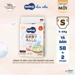Thumbnail Tã dán Moony Natural siêu cao cấp NB62+4/S58+2/M46/L38 1