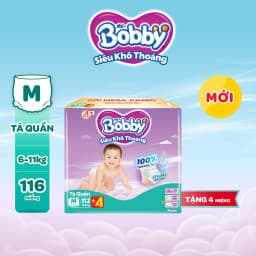 Thumbnail Tã quần Bobby Siêu Khô Thoáng - 100% Thoáng Khí Mega Jumbo  M112/L96/XL84/XXL76 1