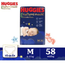Thumbnail Tã quần Huggies Naturemade ban đêm M58/L44/XL38/XXL26 1