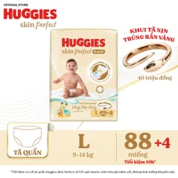 Thumbnail Tã quần Huggies Skin Perfect Mega Jumbo M98+4/ L88+4/XL72+4/XXL64+4 với 2 vùng thấm giảm kích ứng da 1