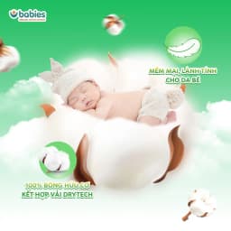 Thumbnail Tã/Bỉm BABIES ORGANIC ECO Siêu Mềm Mịn, Mỏng Thoáng, Lô Hội Ngừa Hăm Bí,Thương Hiệu Bỉm Việt - Size NB/S/M/L/XL/2XL/3XL 3
