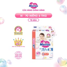 Thumbnail Tã/bỉm dán Merries Jumbo Đủ Size M70/L60 3