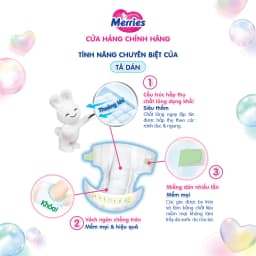 Thumbnail Tã/bỉm dán Merries size NB - 76 miếng (dành cho bé dưới 5kg) 2