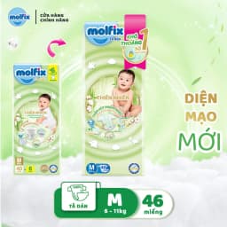 Thumbnail Tã/bỉm dán Molfix Thiên nhiên Jumbo M (6kg 11kg) Gói 46 miếng 2