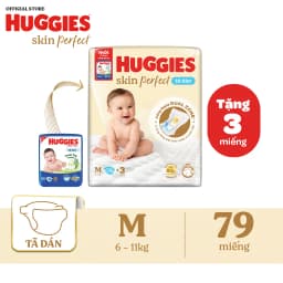 Thumbnail Tã/bỉm dán sơ sinh Huggies Skin Perfect M 76+3 miếng với 2 vùng thấm giảm kích ứng da 1