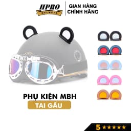 Thumbnail Tai gấu gắn mũ bảo hiểm Hpro Helmet kèm keo dán, phụ kiện trang trí nón bảo hiểm thời trang, siêu cá tính 1