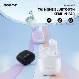 Thumbnail Tai Nghe Bluetooth 5.3 Robot Airbuds T60 White Semi In Ear Playtime 36H Chống Nước IPX4 - Hàng Chính Hãng 2