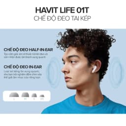 Thumbnail Tai nghe Bluetooth True Wireless Havit TW982 | Nghe nhạc đến 33h - Trọng lượng 3,9g - Công nghệ khử ồn AI | BH 12 tháng 3