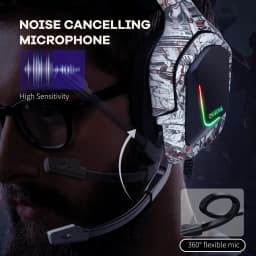 Thumbnail Tai Nghe Chơi Game Chuyên Nghiệp Onikuma K20 - Có Dây Có Mic Đèn Led RGB - Hàng Chính Hãng 3