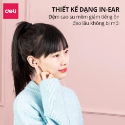 Thumbnail Tai Nghe Chống Ồn DELI Chân Cắm 3.5mm Tiện Dụng, Nút Điều Khiển Tăng Giảm Âm Lượng Tai Nghe In-Ear 3
