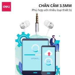 Thumbnail Tai Nghe Chống Ồn DELI Chân Cắm 3.5mm Tiện Dụng, Nút Điều Khiển Tăng Giảm Âm Lượng Tai Nghe In-Ear 4