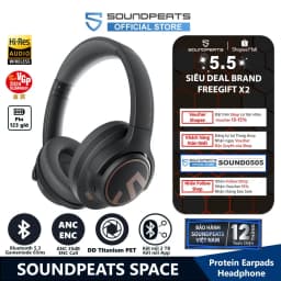 Thumbnail Tai Nghe Chụp Tai Bluetooth SoundPEATS Space | Pin 123 Giờ | DD Titan PET | Bluetooth 5.3 1