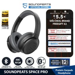 Thumbnail Tai Nghe Chụp Tai Bluetooth SoundPEATS Space Pro | Pin 151 Giờ | Hires Audio LDAC | Bluetooth 5.4 1