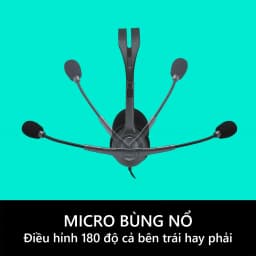 Thumbnail Tai nghe chụp tai Logitech H111 - 1 jack 3.5mm, Mic khử giảm tiếng ồn, âm thanh nổi 3