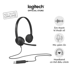 Thumbnail Tai nghe có dây Logitech H340 - Mic giảm ồn, kết nối USB-A 1