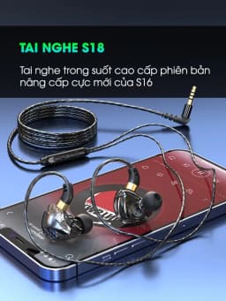 Thumbnail Tai nghe có dây nhét tai SIDOTECH S18 gaming in ear trong suốt phong cách âm thanh vòm studio hifi 3D ống động 1