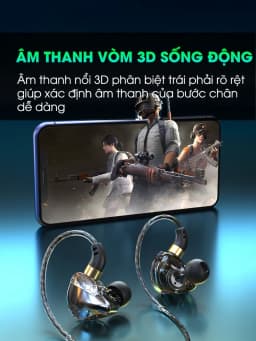 Thumbnail Tai nghe có dây nhét tai SIDOTECH S18 gaming in ear trong suốt phong cách âm thanh vòm studio hifi 3D ống động 2