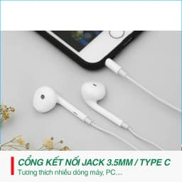 Thumbnail Tai nghe có dây Oppo có mic đàm thoại 1.2m có jack cắm 3.5mm và type C DYDX - Hàng bảo hành 30 ngày 3