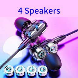 Thumbnail Tai nghe có dây Pffee 4 lõi hifi Tai nghe trò chơi Tai nghe Super Bass 3.5mm / Type C có micrô khử tiếng ồn 1
