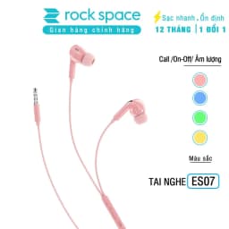 Thumbnail Tai nghe nhét tai có dây Rockspace ES07 có mic nghe nhạc chơi game hàng chính hãng bảo hành 1 năm 1