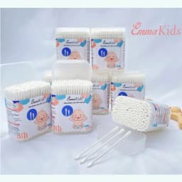 Thumbnail Tăm Bông Sơ Sinh IQKAO Misuta/Emmakids TB1, Bông Tự Nhiên 2 Đầu, An Toàn Lành Tính, Vệ Sinh Tiện Lợi Cho Bé 1