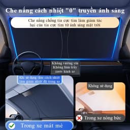 Thumbnail Tấm chắn nắng kính chắn gió ô tô MYT Tấm che nắng tráng bạt titan 2 lớp chống UV giảm nhiệt độ bảo vệ nội thất ô tô 3