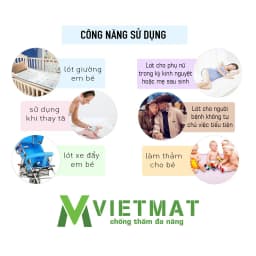 Thumbnail Tấm lót chống thấm cho bé VIETMAT các size 1,2x2m - 1,4x2m - 1,6x2m - 1,8x2m và 2,2x2m màu Hồng 2
