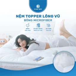 Thumbnail Tấm Topper Khách Sạn 5 Sao CHU MY – Microfiber, Cotton Tự Nhiên, Dày 7cm 4
