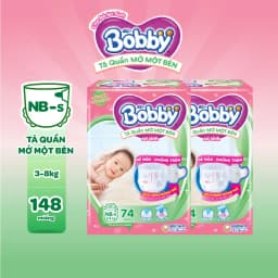 Thumbnail [TẶNG MIẾNG] Combo 2 gói tã quần mở một bên Bobby dành cho bé sơ sinh size NB70+6/NB-S74/ S80/ S-M62 3