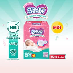 Thumbnail [TẶNG MIẾNG] Tã quần mở một bên Bobby dành cho bé sơ sinh size NB70+6/NB-S74/S80/ S-M62 2
