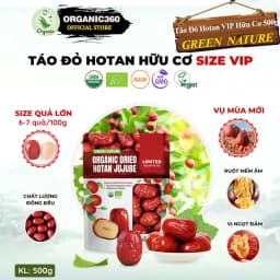 Thumbnail Táo Đỏ Hữu Cơ GREEN NATURE Organic Hotan Ruoqiang Jujube 500g 2